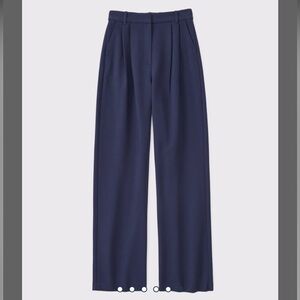 Abercrombie & Fitch Sloane Tailored Wide Leg Pant - Navy